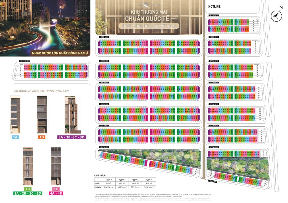 mặt bằng phân khu nhà phố thương mại soho tại the global city masterise homes tại quận 2