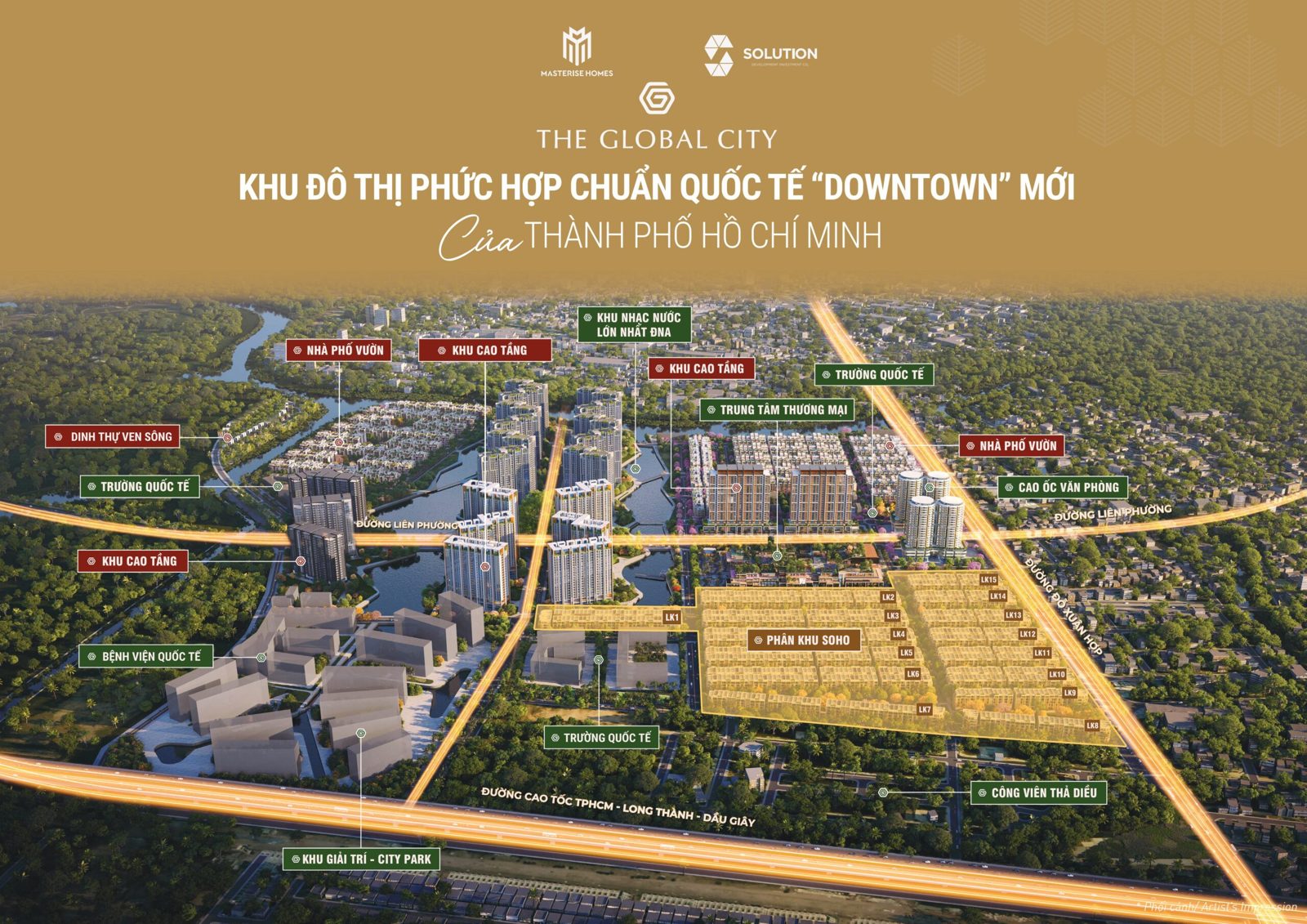 tổng thể khu đô thị the global city masterise homes tại quận 2
