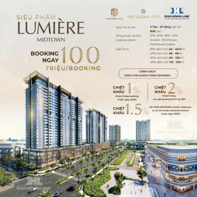 MỞ BÁN CĂN HỘ LUMIERE MIDTOWN THE GLOBAL CITY MASTERISE HOMES QUẬN 2 3 Căn hộ Lumiere Midtown The Global City Quận 2 Masterise Homes