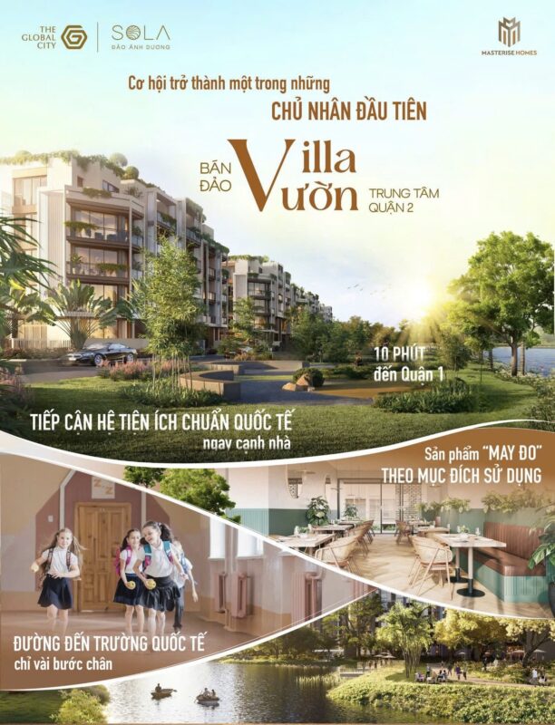 MỞ BÁN BIỆT THỰ VƯỜN SOLA ĐẢO ÁNH DƯƠNG THE GLOBAL CITY