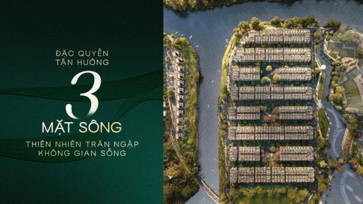 SOLA ĐẢO ÁNH DƯƠNG - GARDEN VILLA ON THREE SIDES OF THE RIVER IN DISTRICT 2 "RISE UP" THE MARKET IN THE EAST AREA OF HCMC 3 12.dac quyen ba mat song cua villa vuon sola dao anh duong the global city
