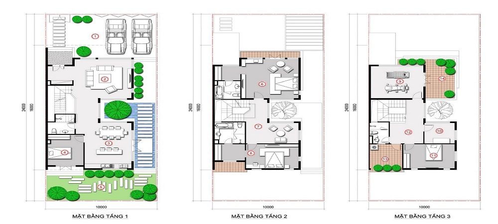 layout biet thu song lap du an tt city millennia