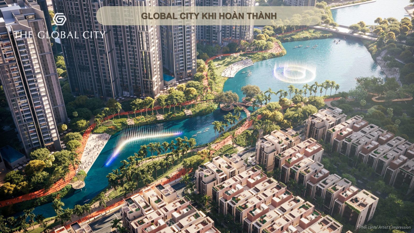 kênh đào nhạc nước tại khu đô thị the global city quận 2