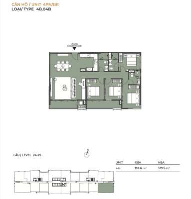 4 BEDROOM APARTMENT LUMIERE MIDTOWN THE GLOBAL CITY DISTRICT 2 11 4 bedroom apartment layout design 138m2 lumiere midtown global city